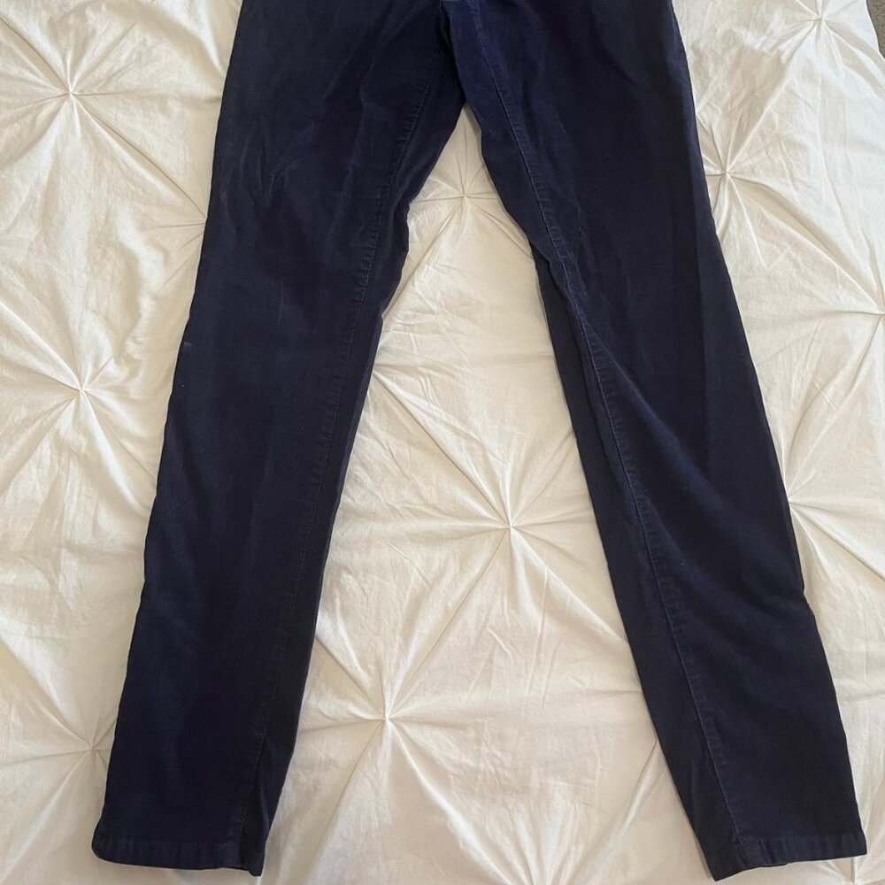Blue Corduroy Pants Casual Minimalist